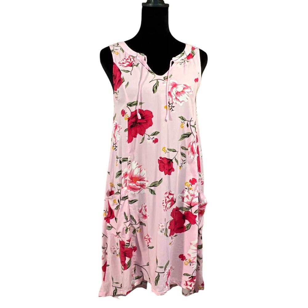 Old Navy Hi-Lo Tropical Floral Pullover Summer Dress Juniors XL 100% Rayon